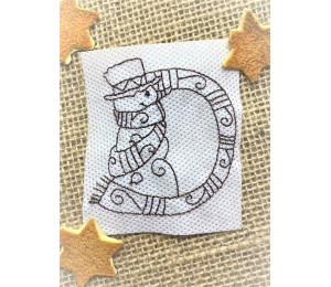 Stickdatei - Schneemann Alphabet Buchstabe D